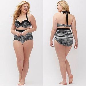 Cacique Ikat Geo print high waist bikini bottom